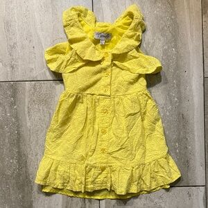 Nannette Sunny Yellow Eyelet Ruffle Dress for Kids